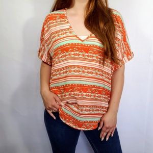 3/$25 Wishful Park Tribal geometric Top
